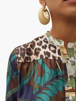 Thumbnail for your product : La Prestic Ouiston Romee Floral-print Silk-twill Blouse - Brown Multi