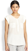 Thumbnail for your product : Joie Nicoline Silk Cap-Sleeve Blouse