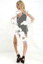 Thumbnail for your product : Amuse Society Nickel Ivory Lace Kimono Top