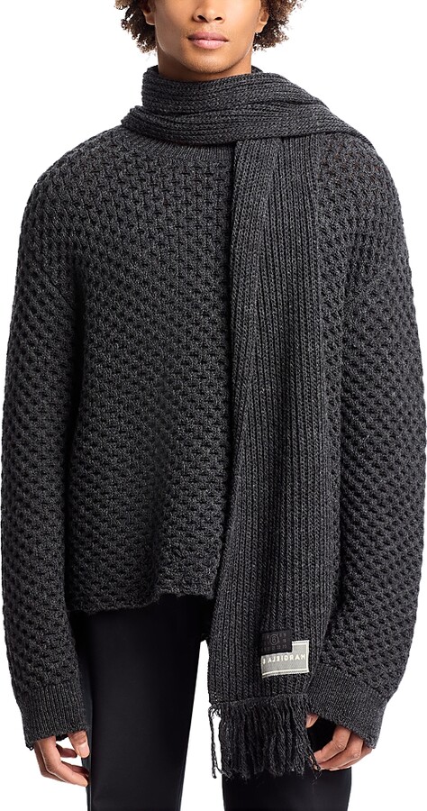 MM6 MAISON MARGIELA Wool Blend Sweater with Integrated Scarf