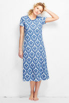 Thumbnail for your product : Lands' End Women's Petite Short Sleeve Cotton Print Midcalf Nightgown