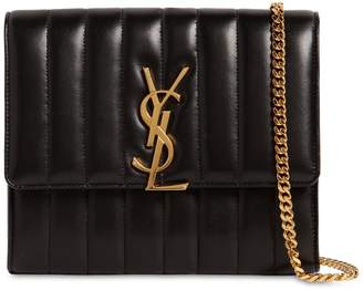 Saint Laurent Vicky Quilted Leather Chain Wallet Bag