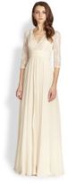 Thumbnail for your product : Teri Jon Metallic Lace-Top Gown