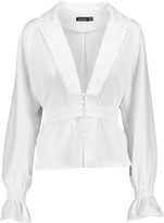 Thumbnail for your product : boohoo Petite Button Front Plunge Blouse