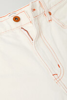 Thumbnail for your product : SLVRLAKE + Net Sustain Hero Cropped Distressed High-rise Straight-leg Jeans - White