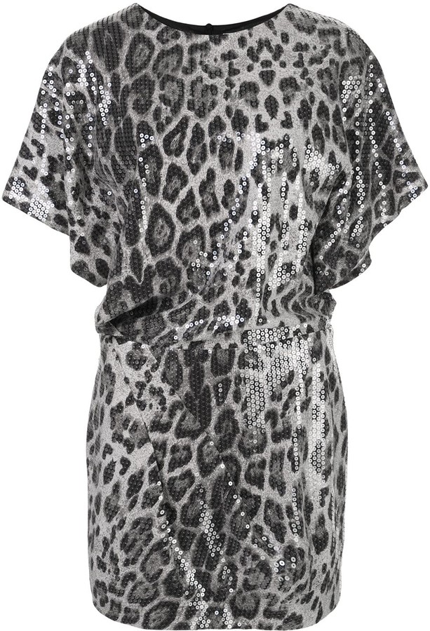 sequin animal print dress
