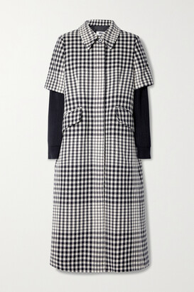 MM6 MAISON MARGIELA Layered Ribbed-knit And Checked Wool-blend Coat