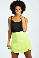 Thumbnail for your product : boohoo Sarah Curved Hem Detail Mini Skirt