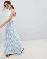 Thumbnail for your product : ASOS Design DESIGN cotton maxi skirt with pockets in stripe