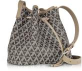 Thumbnail for your product : Ikon Lancaster Paris Brown & Nude Coated Canvas and Leather Small Bucket Bag
