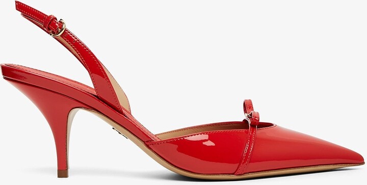 Ferragamo Mini bow red patent sling-back pumps