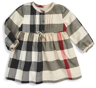 Burberry Infant Girl's 'Emalie' Check Cotton Flannel Dress