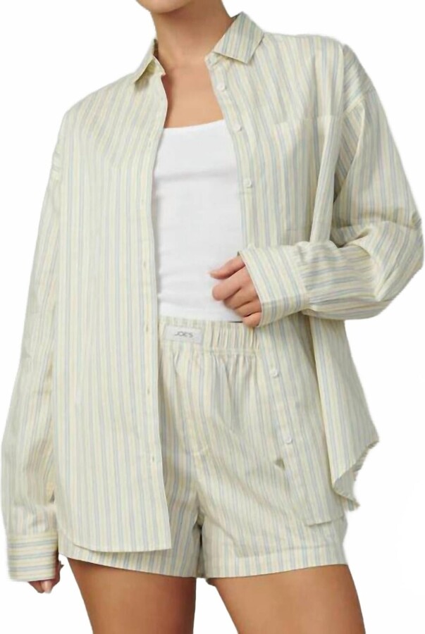 Joe's Jeans Boyfriend Button Down Shirt In Anise Flower