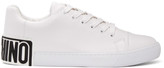 Thumbnail for your product : Moschino White Leather Logo Sneakers