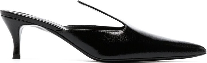 slip on leather mules womens