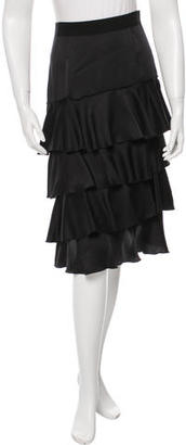 Behnaz Sarafpour Silk Ruffled Skirt