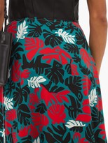 Thumbnail for your product : Marni Leaf-print A-line Crepe Skirt - Green Multi
