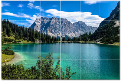 Picture-Tiles.com Lakes Photo 6'' x 6'' Satin Ceramic Decorative Mural