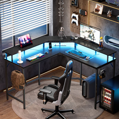 Inbox Zero Kamai 54 L Shaped Computer Desk for Home Office Gaming