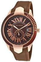 Thumbnail for your product : Ted Lapidus Men's Brown Rubber Brown Dial Rose-Tone Accents