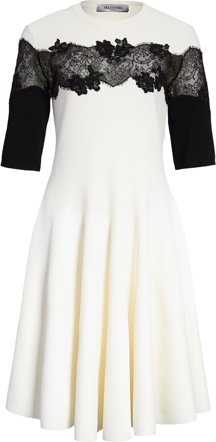 Valentino Sweater Dress with Lace Detail - ShopStyle