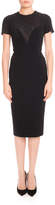 Thumbnail for your product : Victoria Beckham Short-Sleeve Lace-Yoke Dress, Black