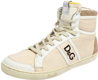 Dolce & Gabbana Cream/White Leather Lace High Top Sneakers Size 40 -  ShopStyle