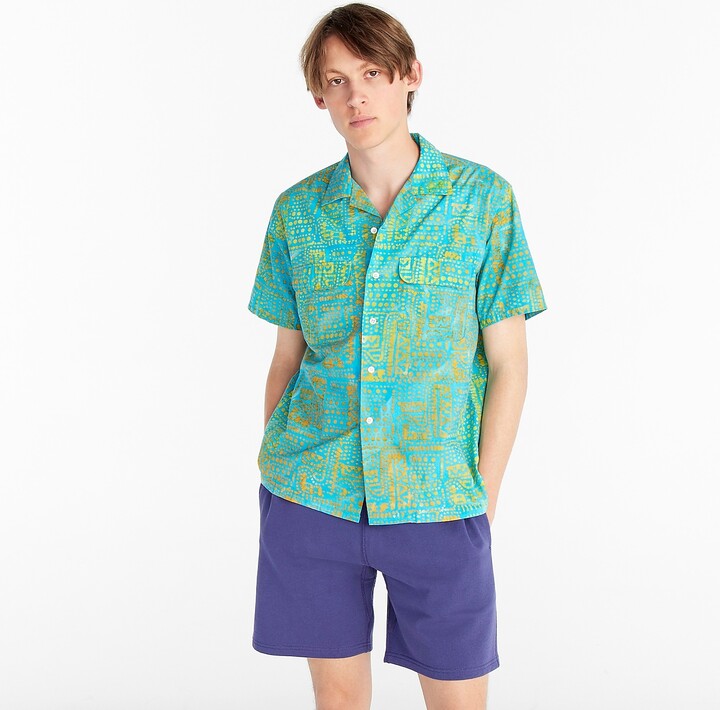 Mode Shirts Batik shirts Mexx Batik shirt blauw-lichtgrijs volledige print casual uitstraling 