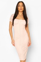 Thumbnail for your product : boohoo Off Shoulder Hook & Eye Lace Dress