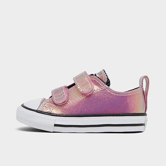 Converse Girls' Toddler Iridescent Glitter Chuck Taylor 2V Hook-and-Loop  Casual Shoes - ShopStyle