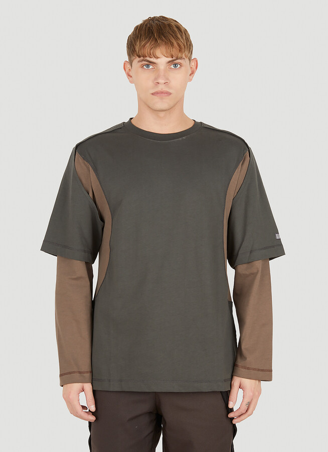 【AFFXWRKS】DUAL SLEEVE SHORT SLEEVE T-SHIRT (FLINT) AFFXWRKS Dual Sleeve T-shirt - Man T-shirts Grey L - ShopStyle