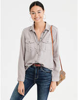 Thumbnail for your product : American Eagle AE Military Buttondown Shirt