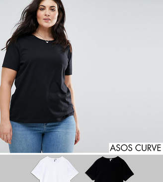 ASOS Curve Crew Neck T-Shirt 2 Pack