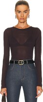 Thumbnail for your product : Saint Laurent Long Sleeve Top in Burgundy