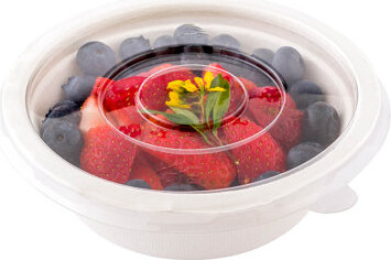 Restaurantware-LIDS ONLY: Pulp Tek Clear Plastic Flat Lids 100 Disposable Lids For Salad Bowls - Bowls Sold Separately Built-In Tab Clear Plastic F