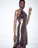 Thumbnail for your product : Halston Sleeveless Cutout Metallic Jersey Midi Dress, Bronze