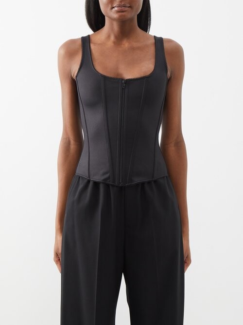 Balenciaga Zipped Spandex Corset Top - ShopStyle