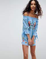 Thumbnail for your product : Rd & Koko Cold Shoulder Embroided Dress