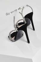 Thumbnail for your product : boohoo Embellished Clear Strap Stiletto Heels