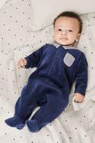 Thumbnail for your product : Next Boys Navy Smart Velour Sleepsuit (0mths-2yrs)