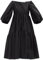 Thumbnail for your product : Cecilie Bahnsen Helena Balloon-sleeve Organic-cotton Midi Dress - Black