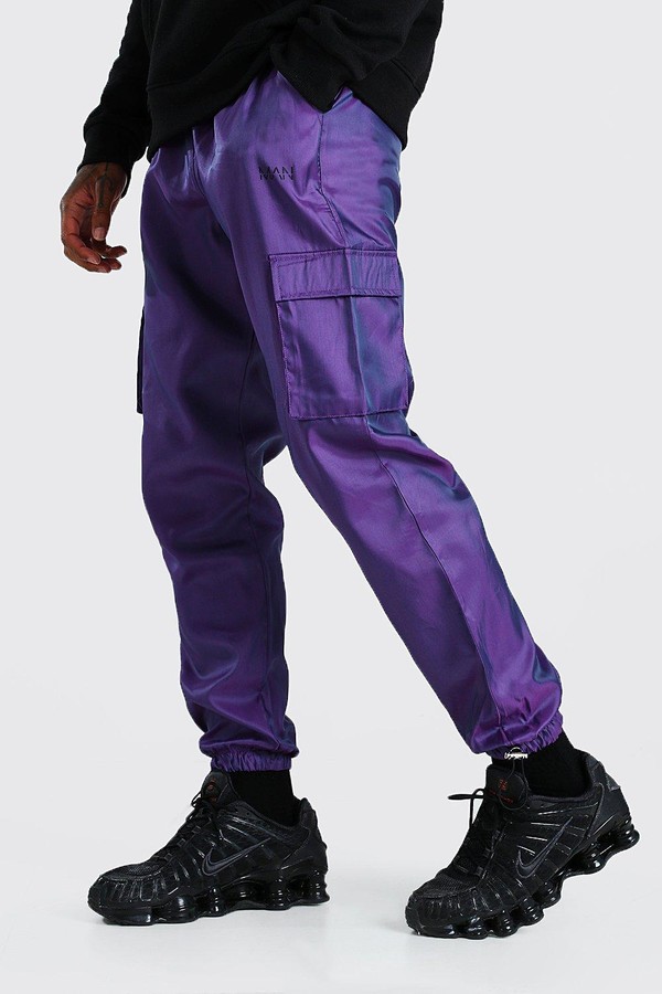 purple cargo trousers