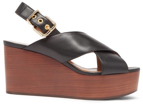 crossover wedge sandals