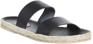 Ask the Missus Fergus Two Strap Sandals Black Leather