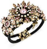 Thumbnail for your product : Betsey Johnson Gold-Tone Crystal Flower Hinged Bangle Bracelet