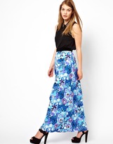 Thumbnail for your product : Lowie '70s Print Maxi Skirt with Velvet Waistband
