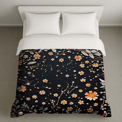 VisionDecor Floral Bedding Pattern Duvet Cover Scandinavian