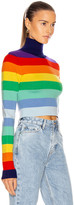 Thumbnail for your product : Paco Rabanne Striped Turtleneck Sweater in Rainbow Stripes | FWRD