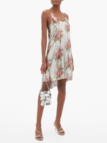 Thumbnail for your product : Paco Rabanne Floral-print Chainmail Mini Dress - Silver Multi