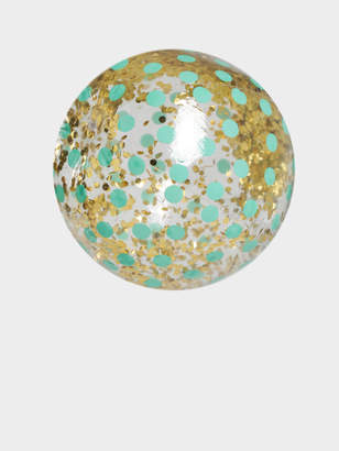 Outliving XL Supersized Glitter Beach Ball in Aqua Gold